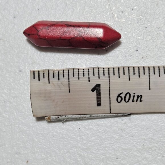 Red Howlite Double Terminated Healing Crystal Gemstone Wand Spiritual Natural - Picture 2 of 2